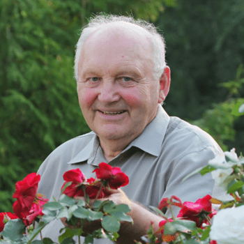 man with dementia in garden